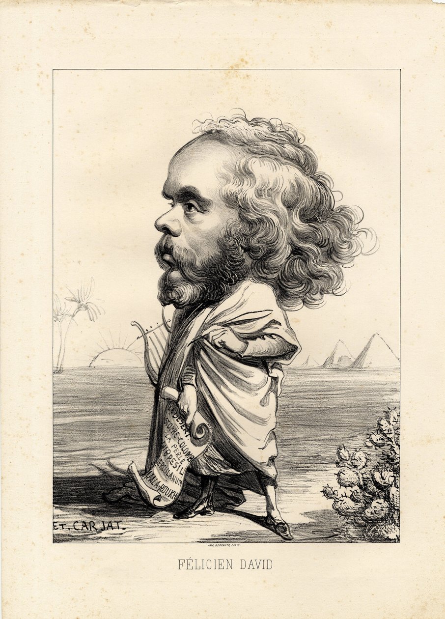létající list - Ilustrace Etienne Carjat (1826-1906): Egypt, Lyra, Pyramidy - David Felicien (1810-1876) od Etienne Carjat