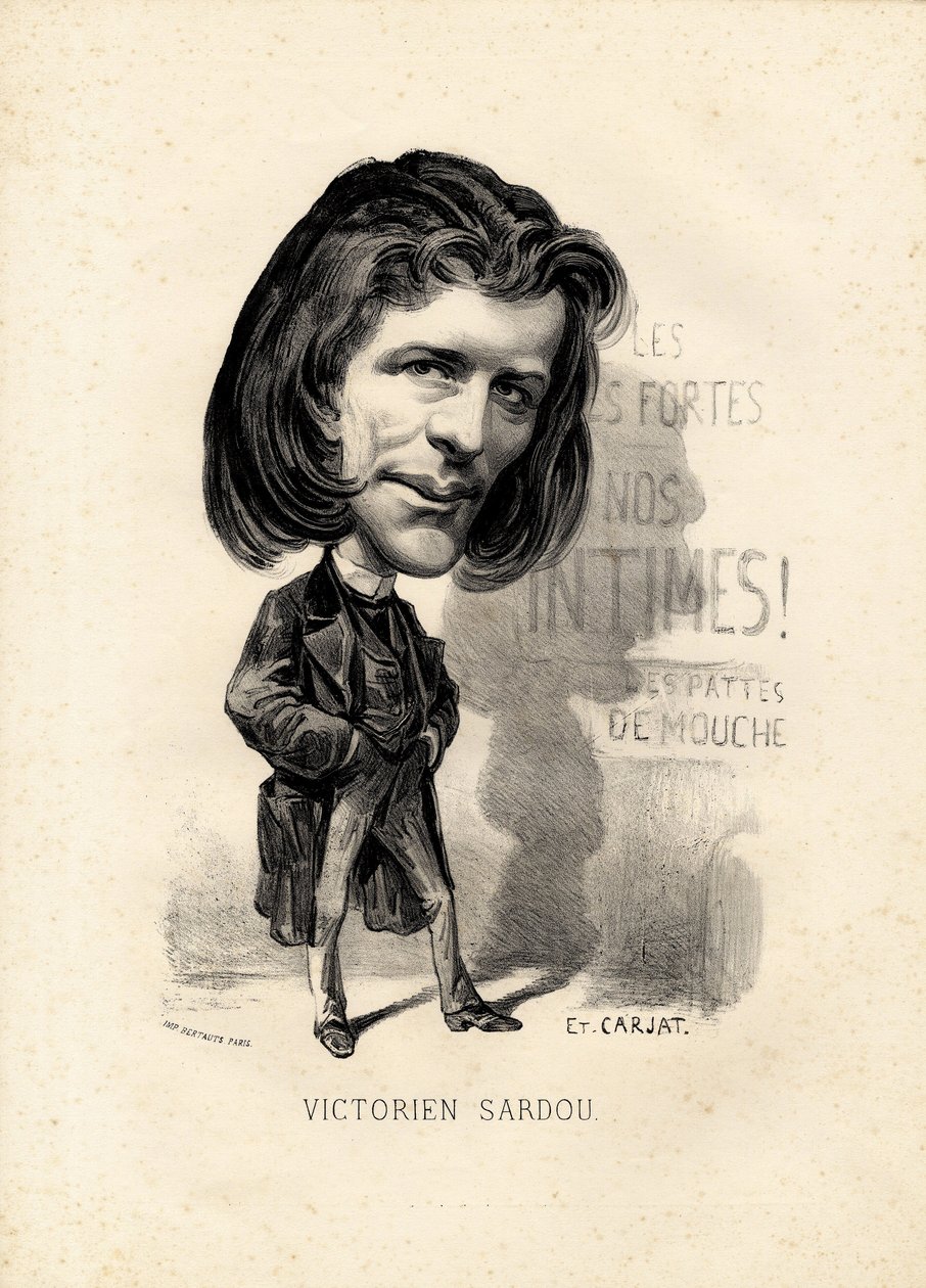 létající list - Ilustrace Etienne Carjat (1826-1906): Literatura - Viktoriánská Sardou (1831-1908) od Etienne Carjat