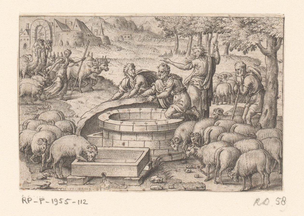 Jakob naklonil od steena van de put Historie Genesis (název série) od Etienne Delaune