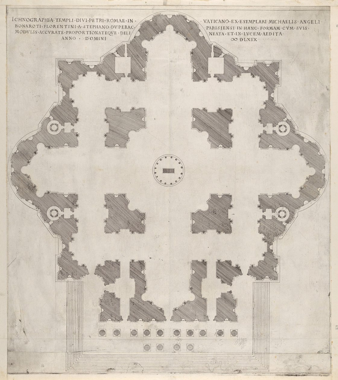 Plán svatého Petra Peters, 1569 od Etienne Duperac