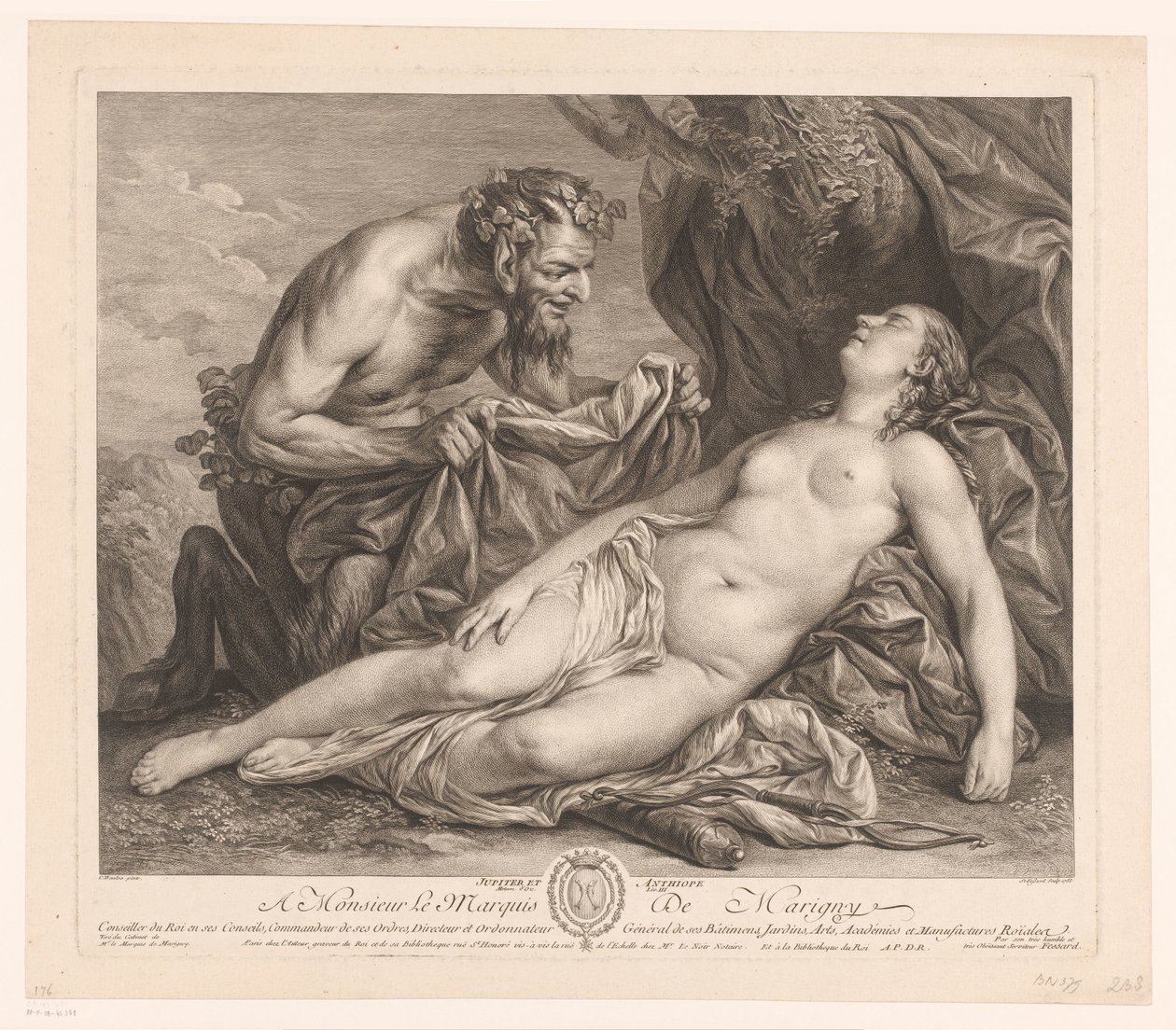 Jupiter a Antiope Jupiter a Antiope (název na objektu) od Etienne Fessard