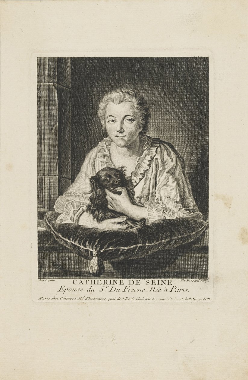 Portrét herečky Madame Quinault-Dufresne 1705-1767, c. 1750. od Etienne Fessard