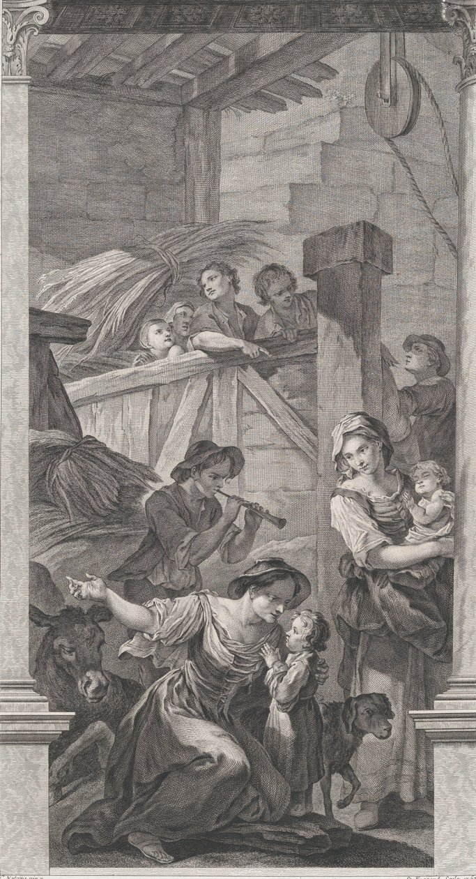 Kaple Nalezenců v Paříži: Klanění pastýřů, 1752. od Etienne Fessard