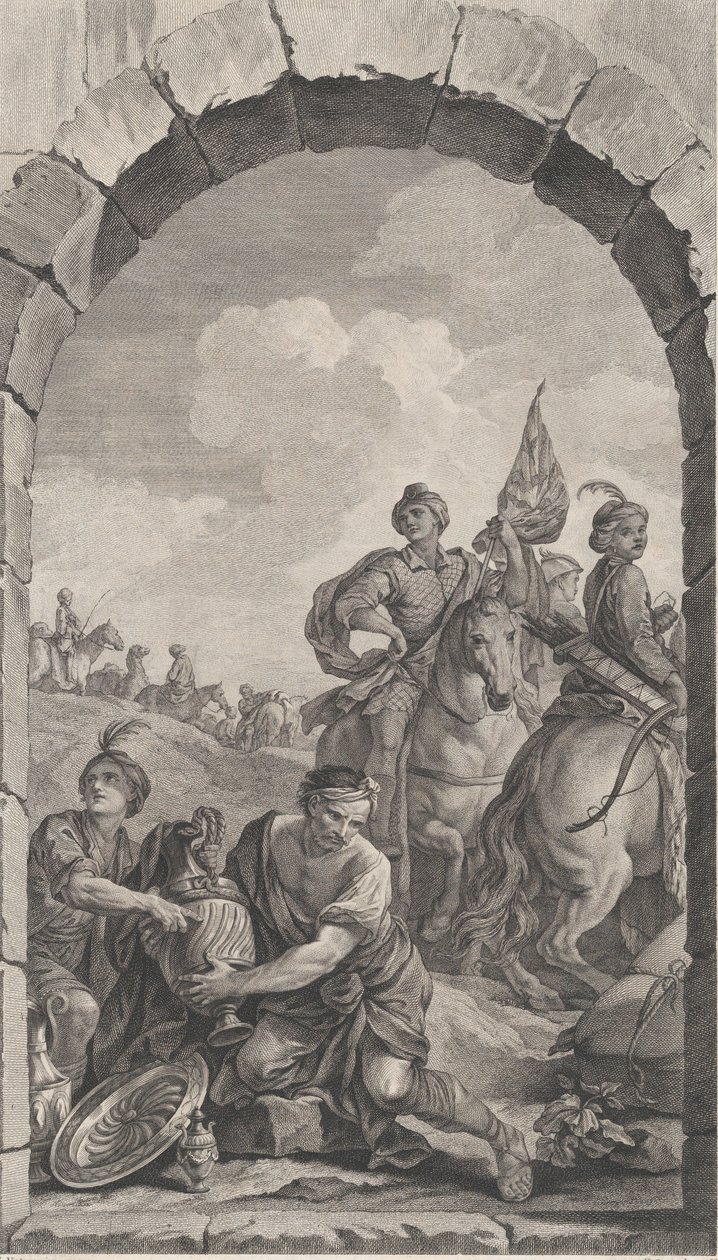 Kaple Nalezenců v Paříži: The Suite of the Magi: Cavaliers, 1756. od Etienne Fessard