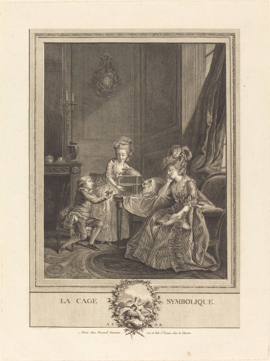 Symbolická klec od Etienne Fessard after Charles Lepeintre