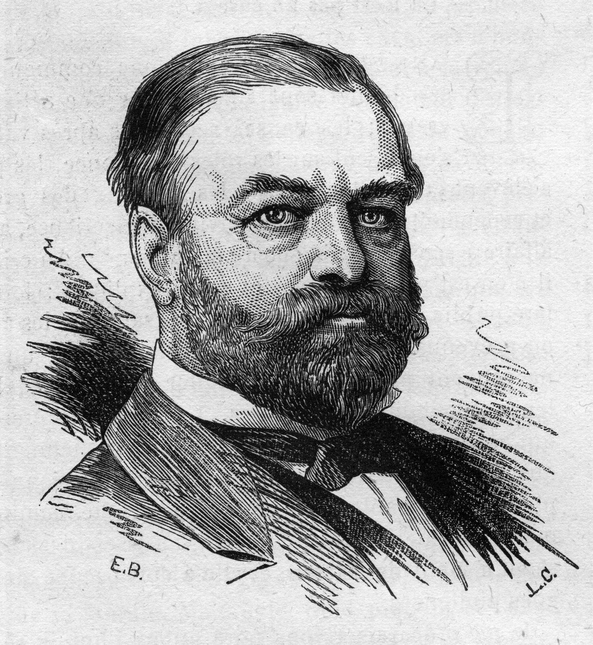 Portrét Adolphe Cochery (1819 -1900), francouzský politik. Rytina od Bocoura v „“Le Monde Illustré““ č. 1287 z 26. listopadu od Etienne Gabriel Bocourt