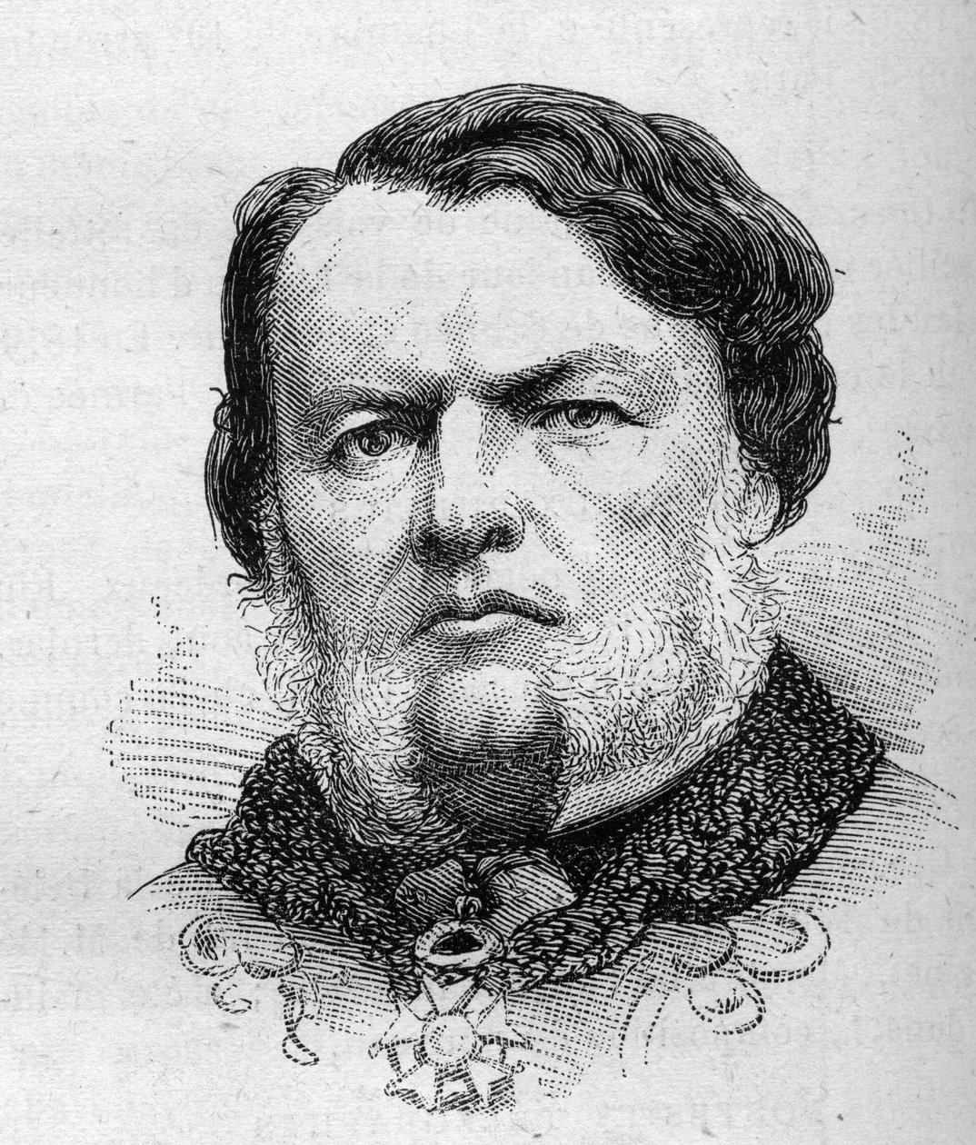 Portrét Auguste Gougearda (1827-1886), francouzského politika. Rytina od Bocoura v „“Le Monde Illustré““ č. 1287 z 26. listopadu od Etienne Gabriel Bocourt