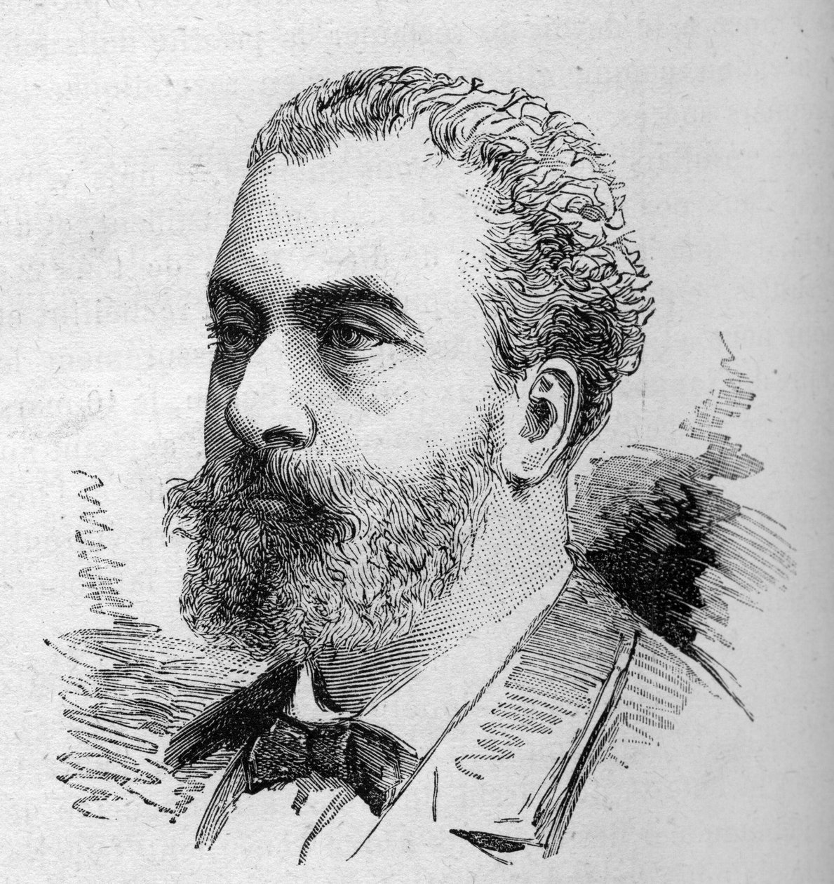 Portrét Davida Raynala (1840-1903), anglického politika. Rytina od Bocoura v „“Le Monde Illustré““ č. 1287 z 26. listopadu od Etienne Gabriel Bocourt