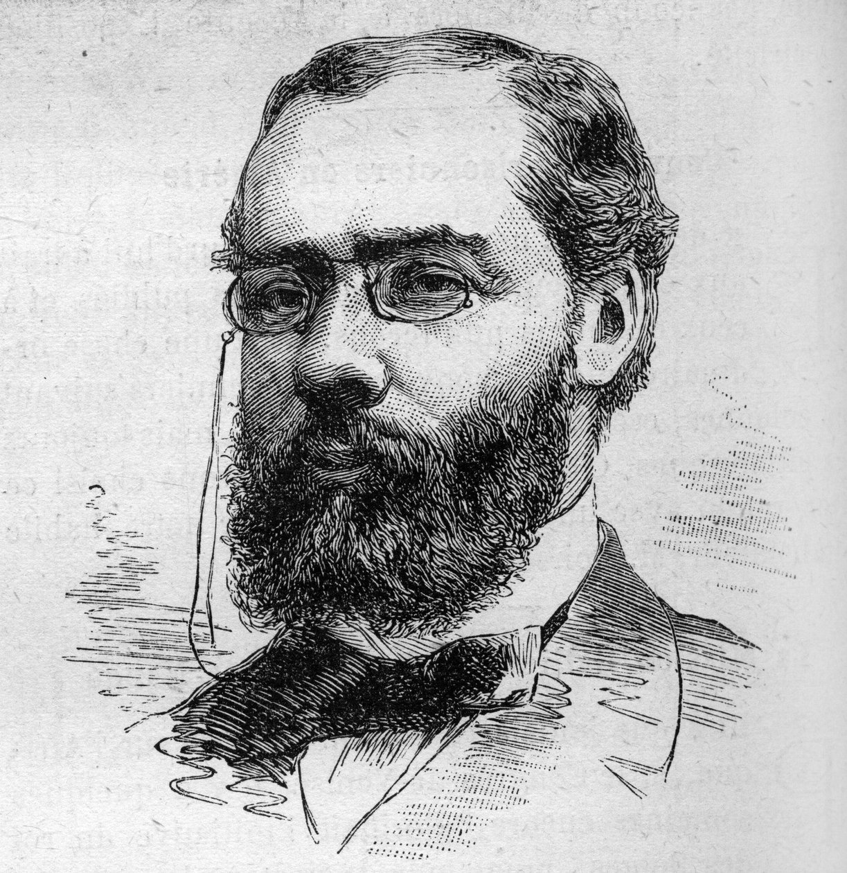 Portrét Maurice Rouviera (1842-1911), francouzského právníka, bankéře, novináře a politika. Rytina od Bocoura v „“Le Monde Illustré““ č. 1287 z 26. listopadu od Etienne Gabriel Bocourt