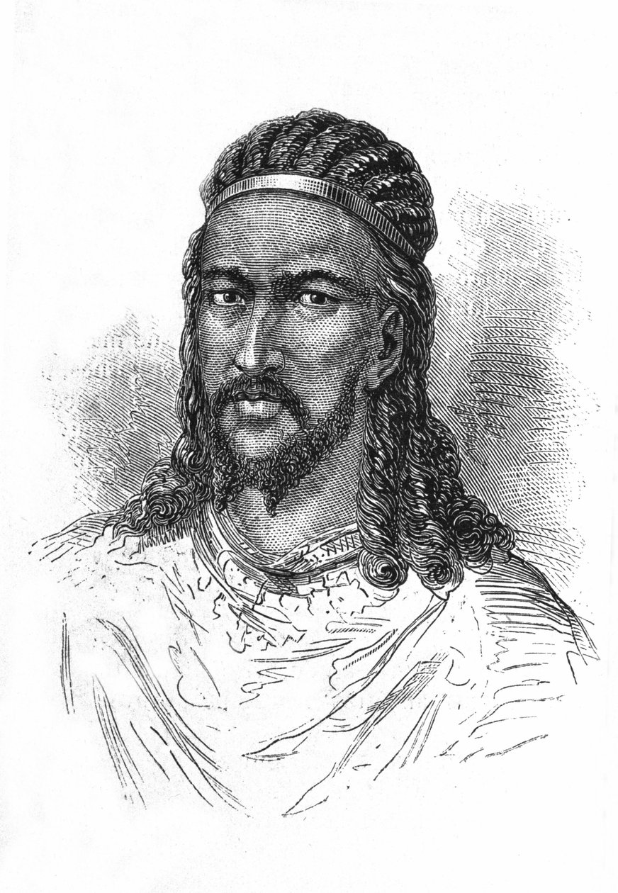 Portrét císaře (ras) Theodora Habešského. od Etienne Gabriel Bocourt