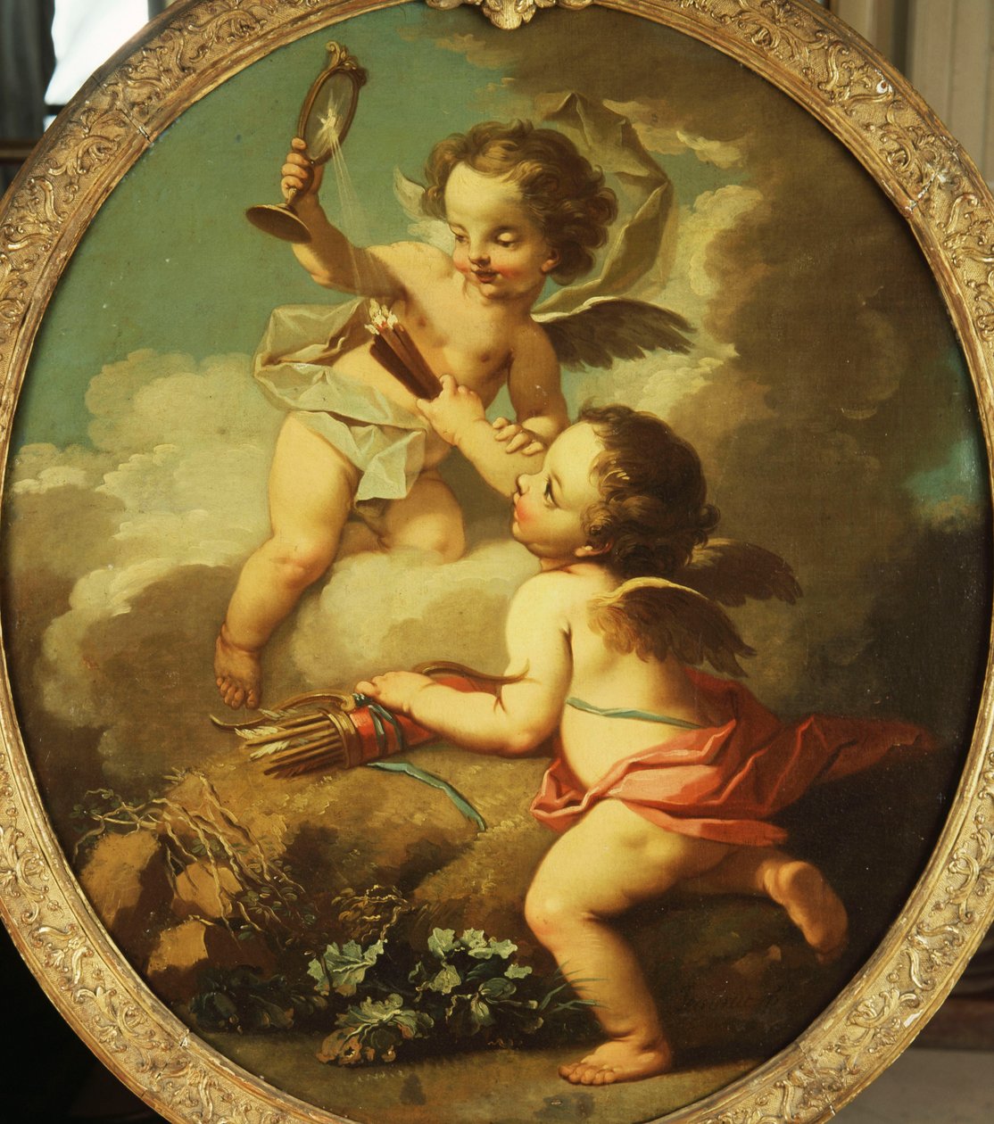 Alegorie lásky - Putti disportuje v krajině, od Étienne Jeaurat