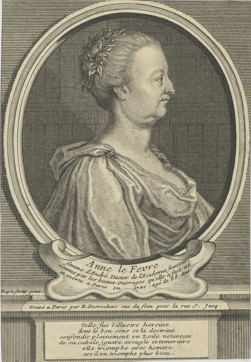 Portrét Anny Dacierové narozené v Le Fèvre 1647-1720, cca 1720. od Etienne Jehandier Desrochers