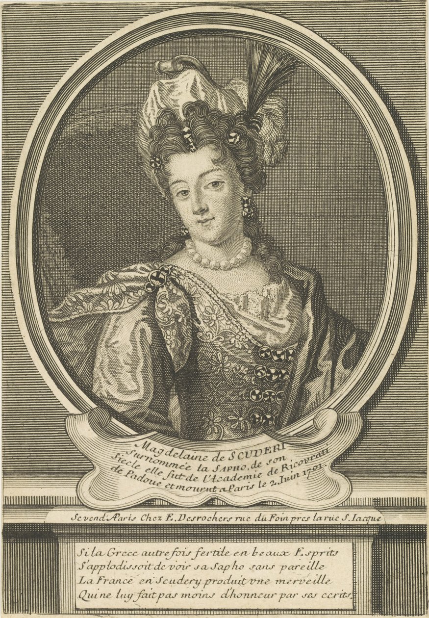 Portrét Madeleine de Scudéry 1607-1701, c. 1710. od Etienne Jehandier Desrochers