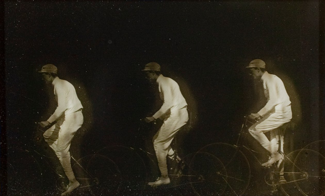 Muž na kole od Etienne Jules Marey