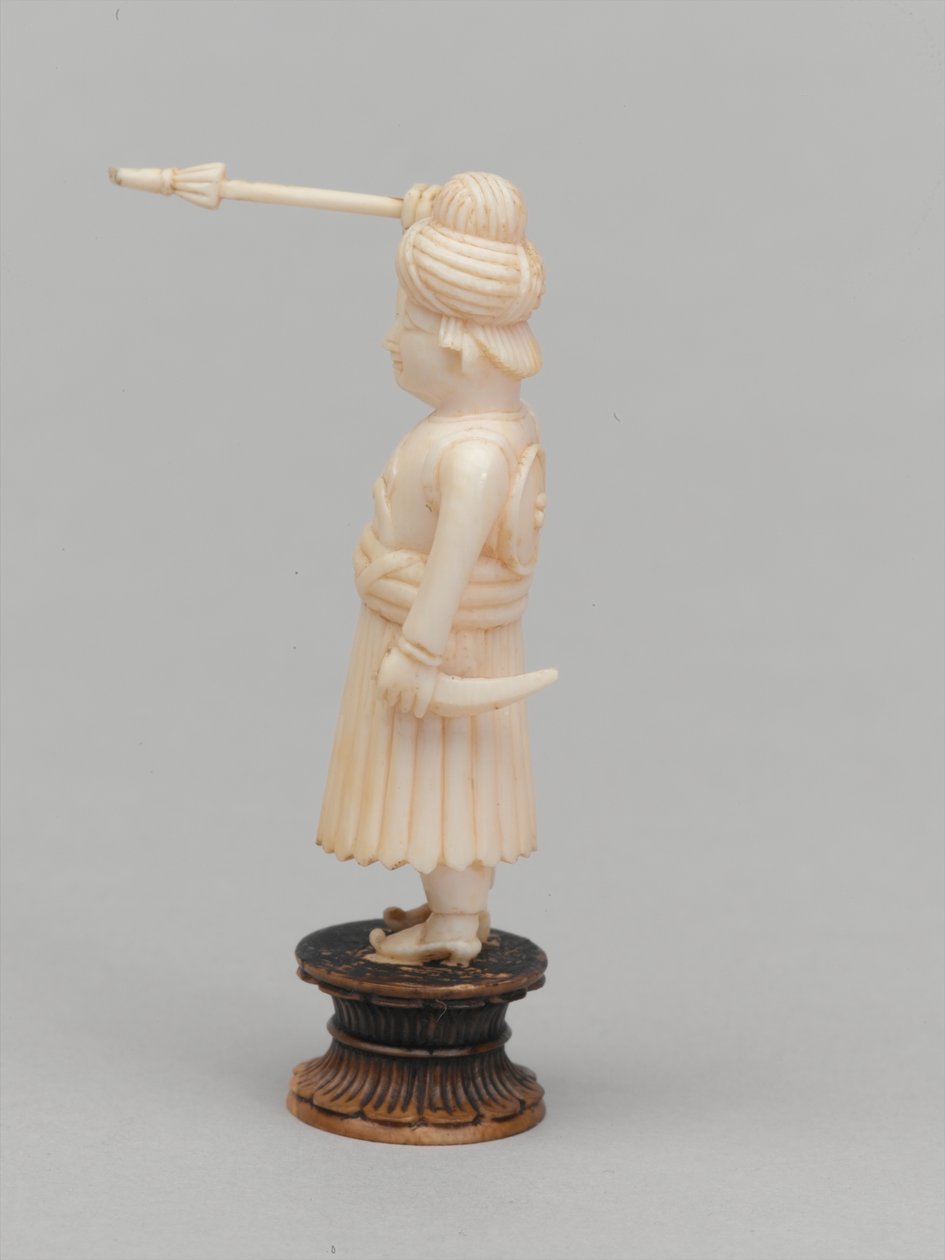 Černý pěšec, šachová figurka, Indie, cca 1820 od Etienne Lenoir