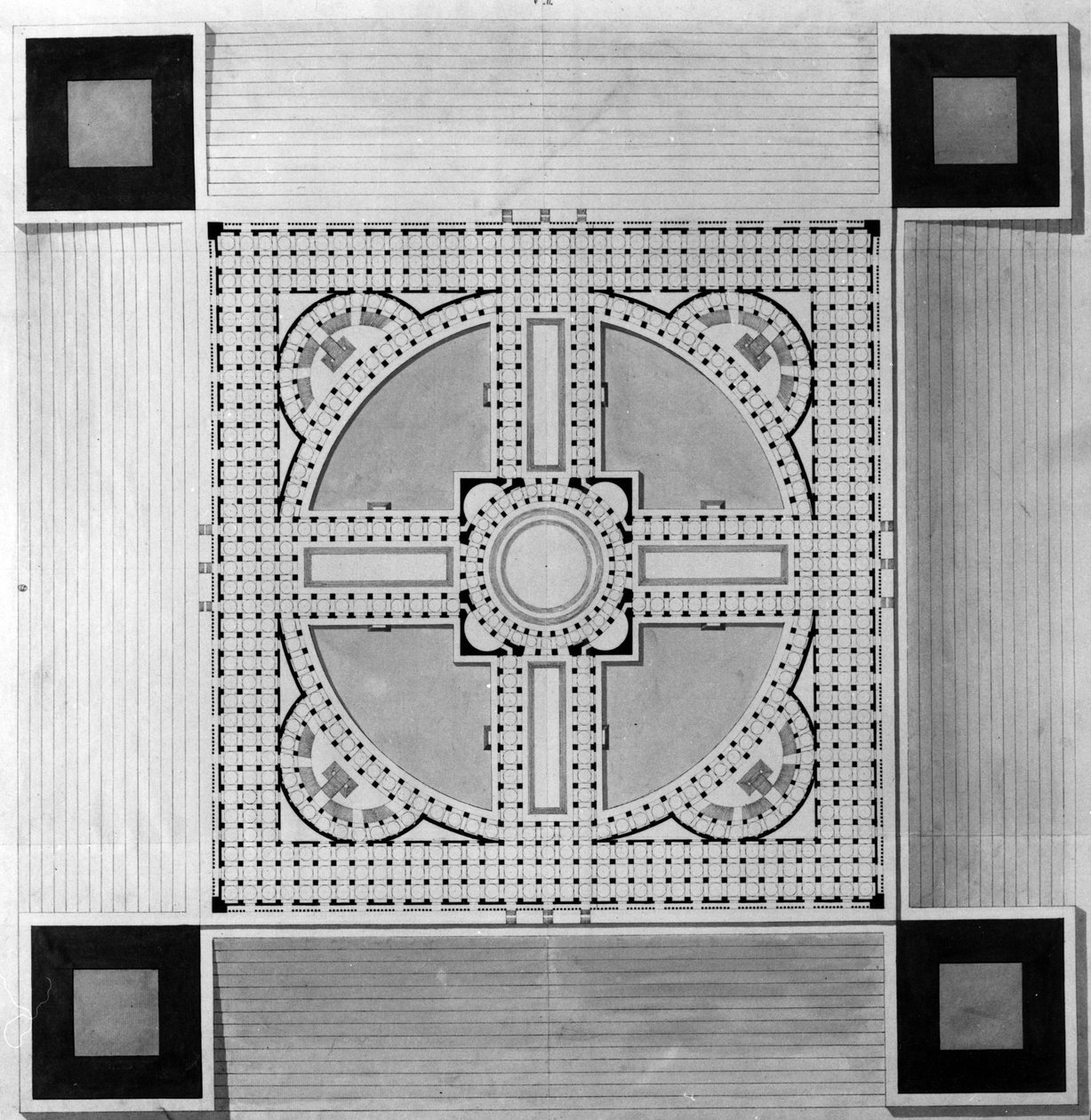Mapa Městského paláce - E.L. Boullée. od Etienne Louis Boullee