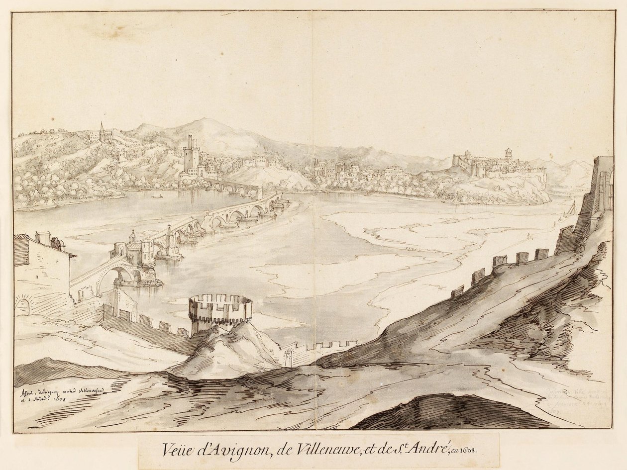 Martellage 1608 Pont Saint Benezet od Etienne Martellange