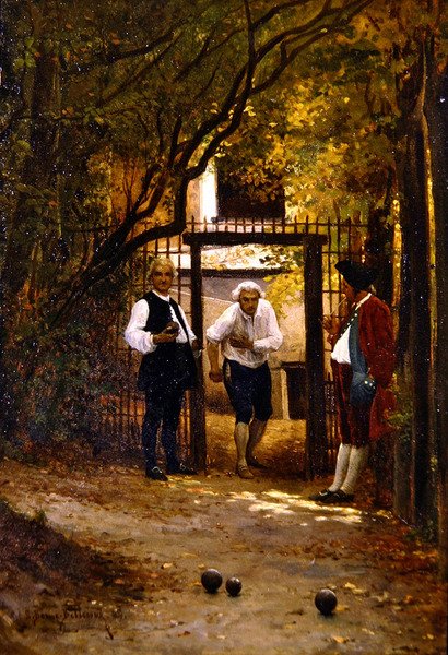 Hra v boule (olej na desce) od Etienne Prosper Berne Bellecour