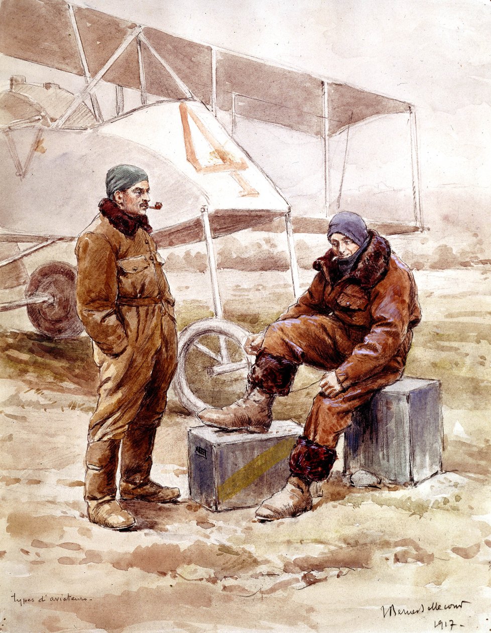 pilotů a bombardérů "Voisin" v roce 1917 od Etienne Prosper Berne Bellecour