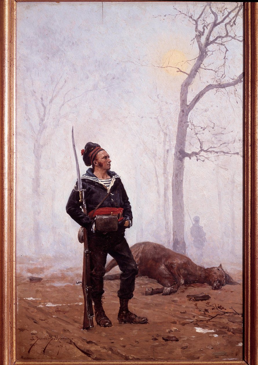 Voják námořní pěchoty v obraze 1876 od Etienna Berne Bellecour (1838-1910) od Etienne Prosper Berne Bellecour