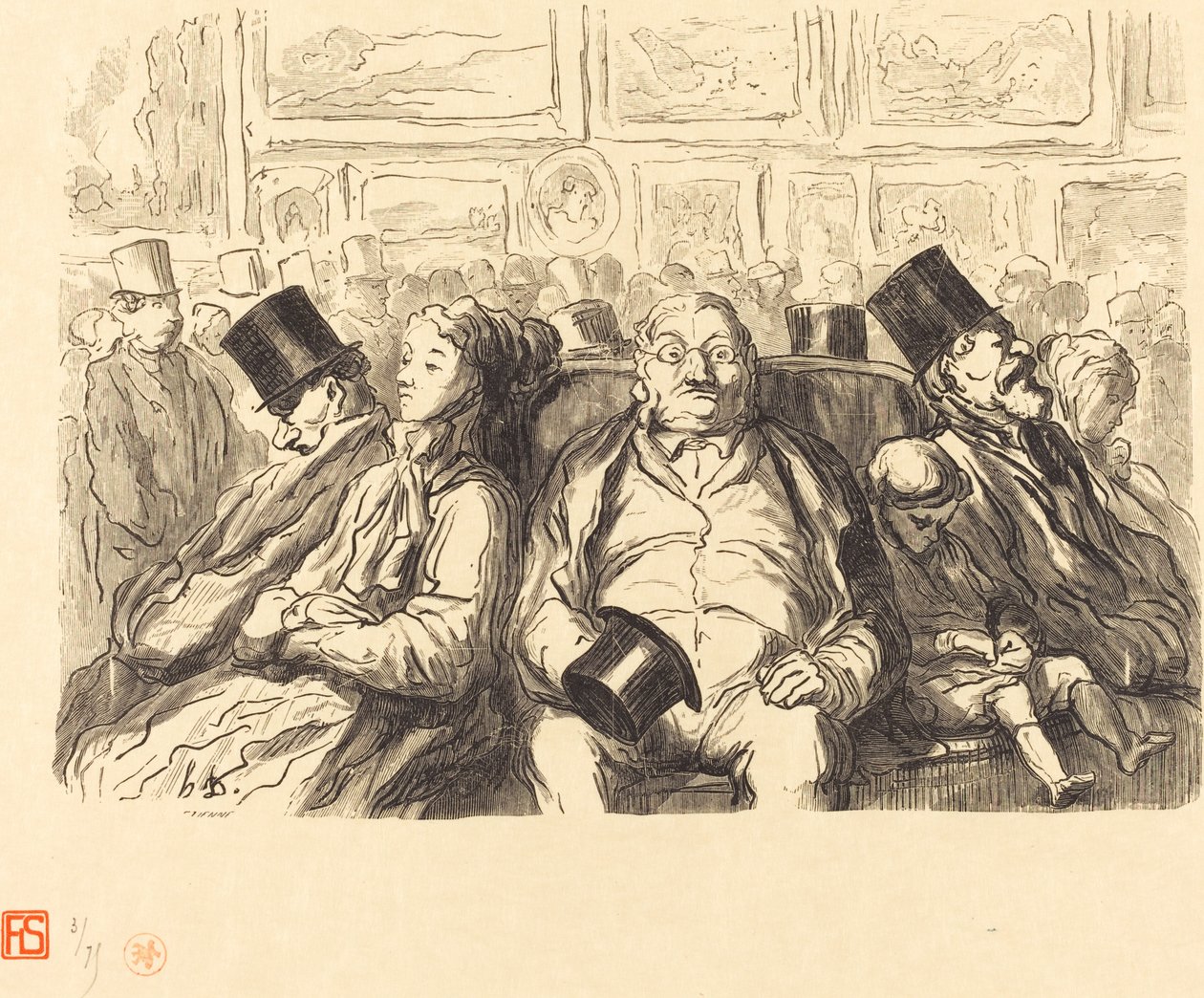 Výstava výtvarného umění - V salonu carre - Chvilka odpočinku od Etienne after Honoré Daumier