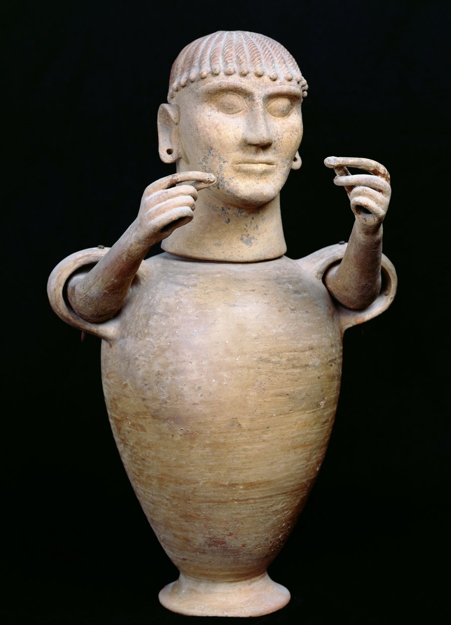 Canopická nádoba s pohyblivými rameny (hlína) (viz také 53215) od Etruscan