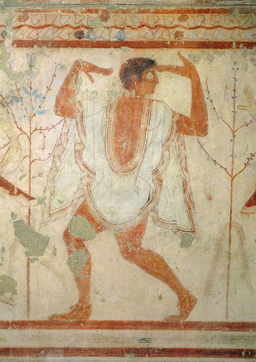 Tanečnice z hrobky Triklinia, cca 470 př. n. l. (nástěnná malba) od Etruscan
