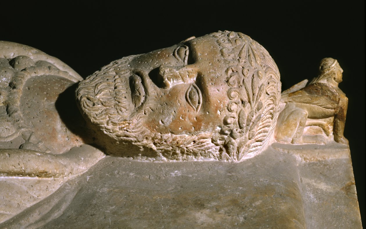 Detail ze sarkofágu od Etruscan