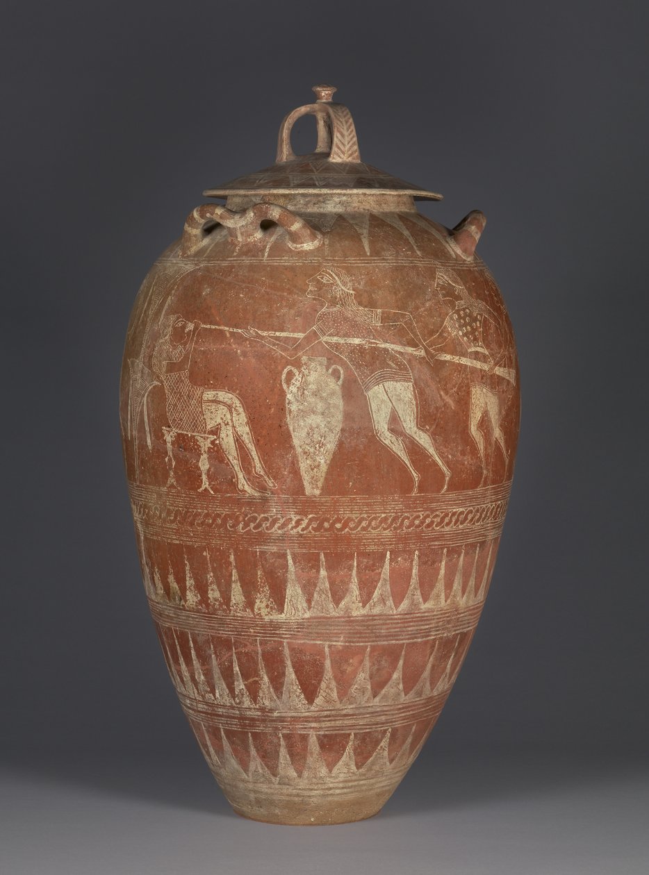 Etruský pithos s víkem s oslepením Polyphemos, 650-25 př.nl (terakota) od Etruscan