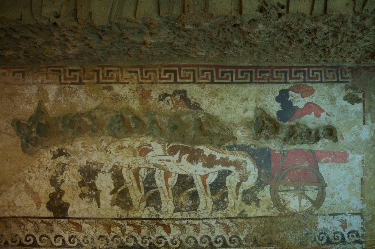 Nástěnná malba z Tomb of the Infernal Quadriga (nástěnná malba) od Etruscan