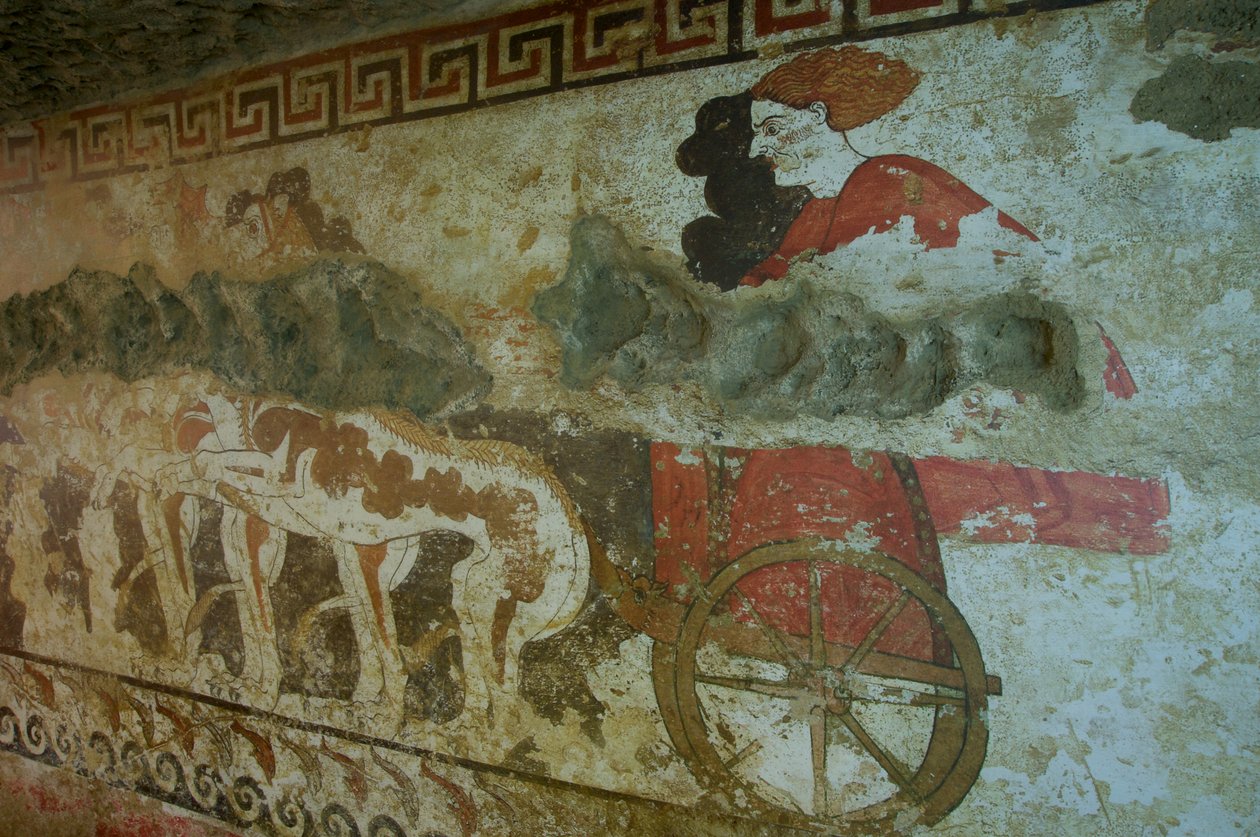 Nástěnná malba z hrobky Pekelné čtveřice detail nástěnné malby 378994 od Etruscan
