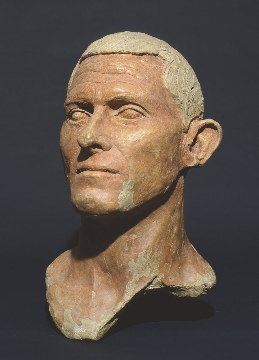 Portrét muže, z Manganello, Caere, Itálie (keramika s červeným pigmentem) od Etruscan