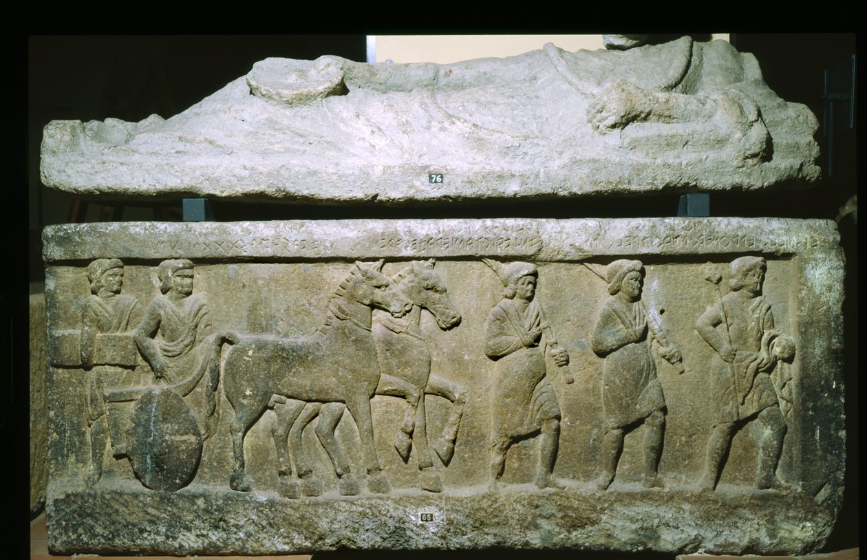 Sarkofág z nekropole Banditaccia, Cerveteri, Itálie (vápenec) od Etruscan