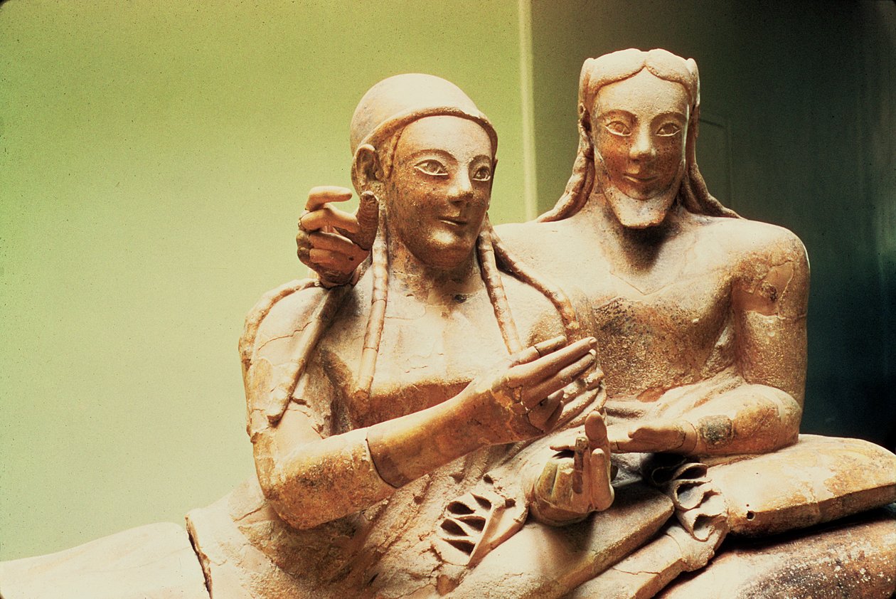 Sarkofág manželů, od Cerveteri (detail) od Etruscan