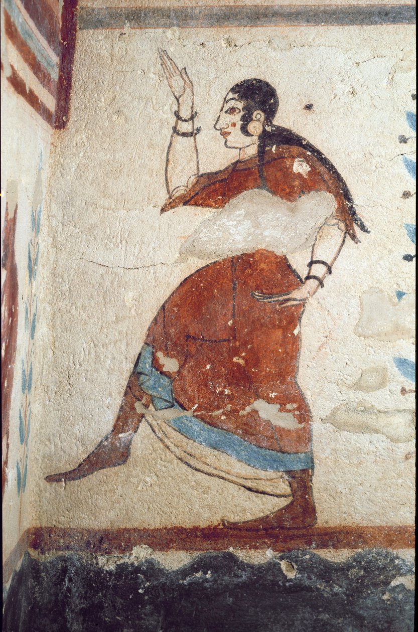 Tanečnice (Fresco, detail, 530 př.nl) od Etruscan