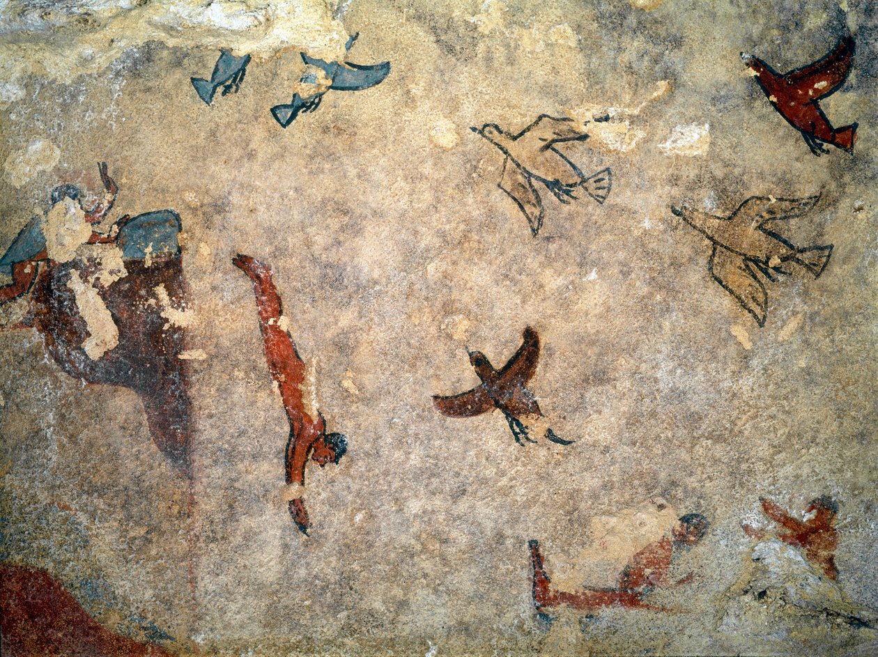 Potápěč. (Detail fresky, 520-510 př.nl) od Etruscan