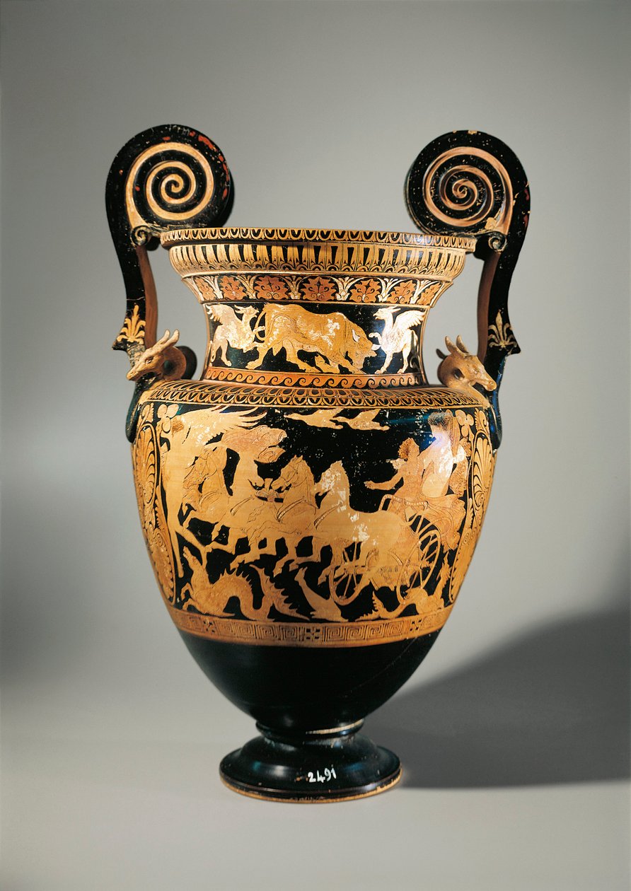 Itálie, Lazio, Civita Castellana, Falerii, Volute krater (váza na míchání vína a vody) od Etruscan