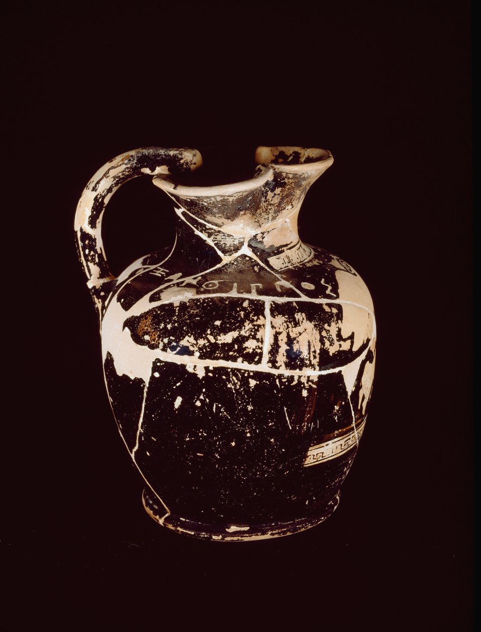 Oenochoe s nápisem xanthippos. Z hrobky 709 z Valle Trebbia, 5. století před naším letopočtem od Etruscan