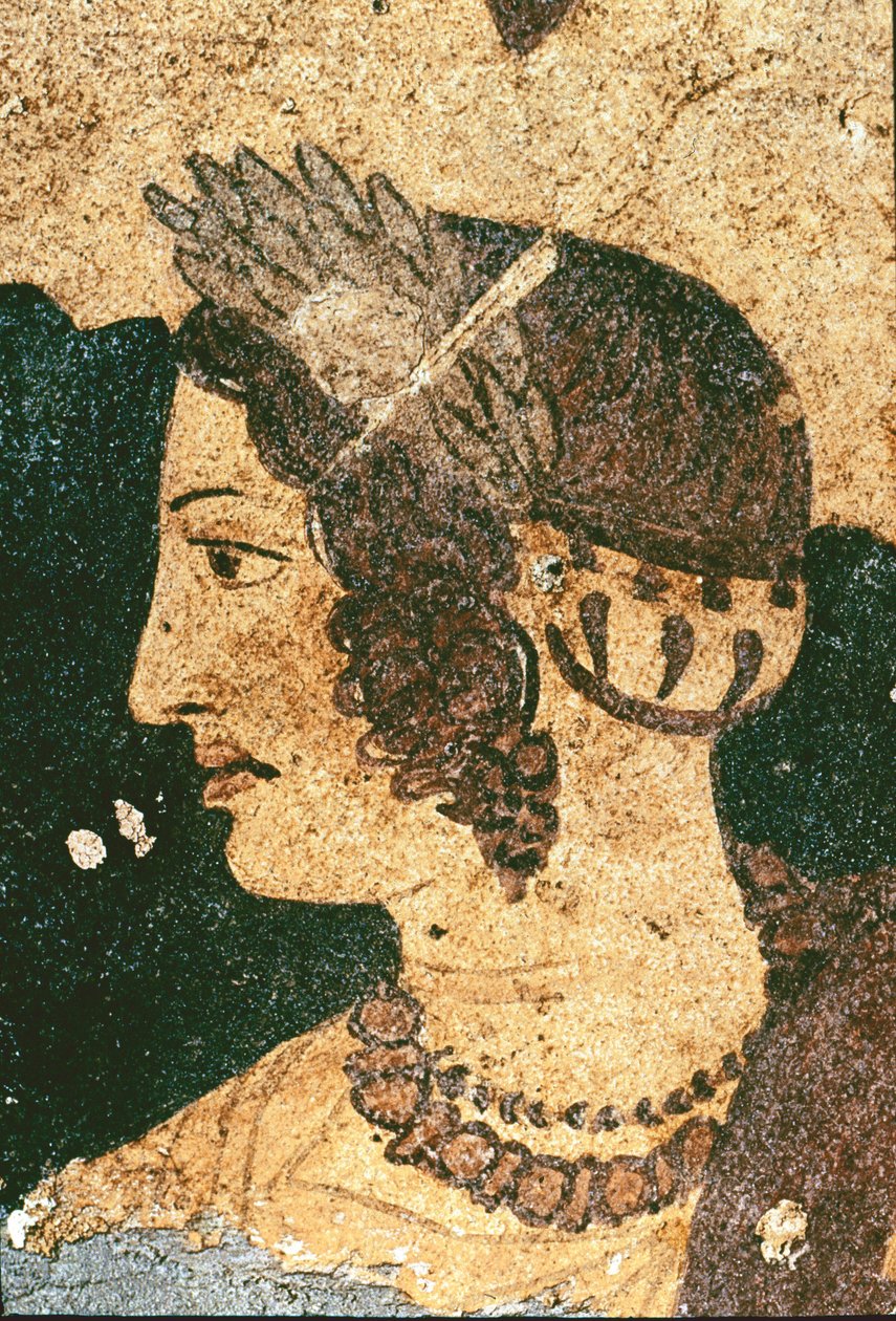Portrét Velia Spurinna - Detail - Freska, 4. století před naším letopočtem od Etruscan