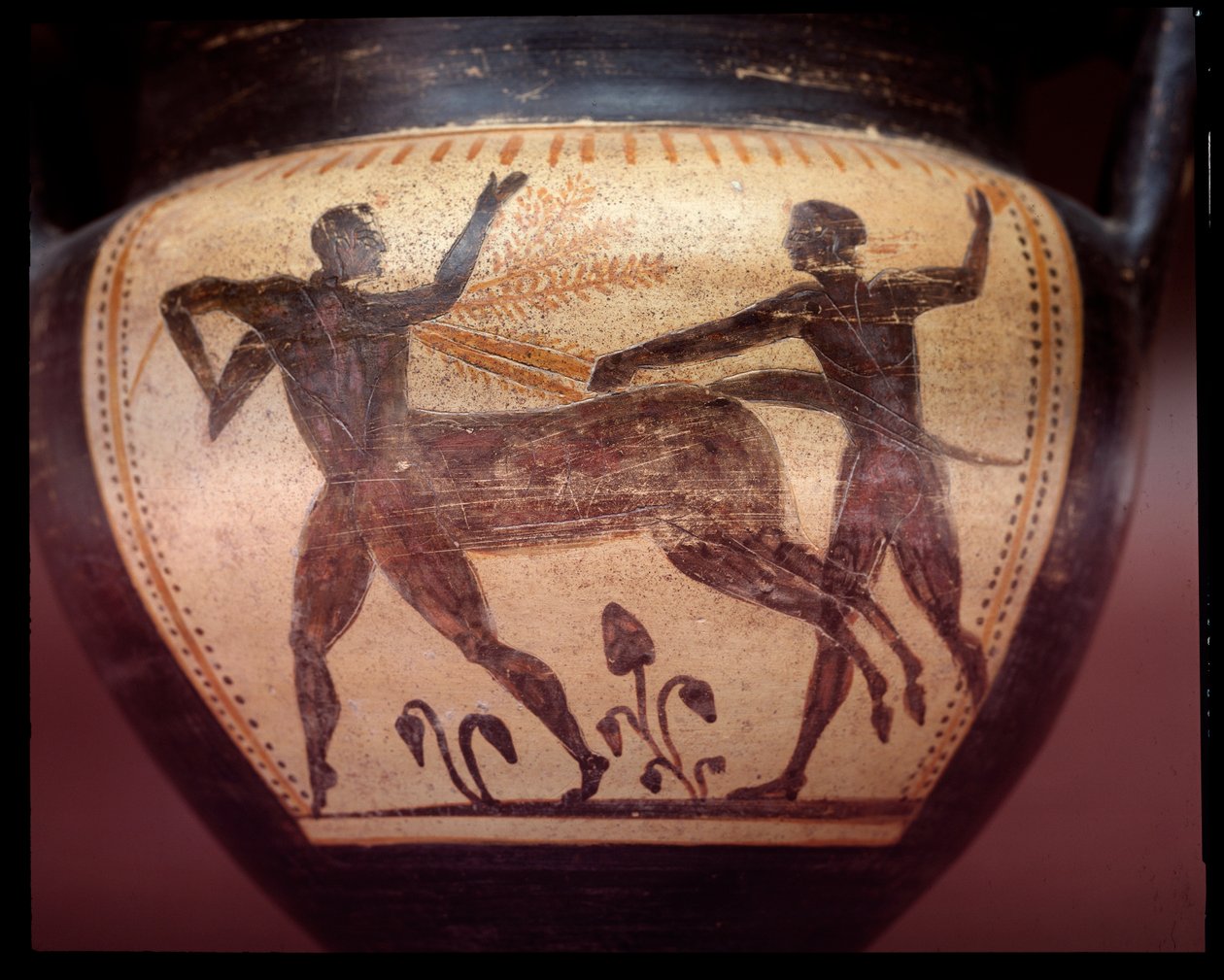 Terakotový krater s vyobrazením kentauromachie, konec 6. století před naším letopočtem od Etruscan