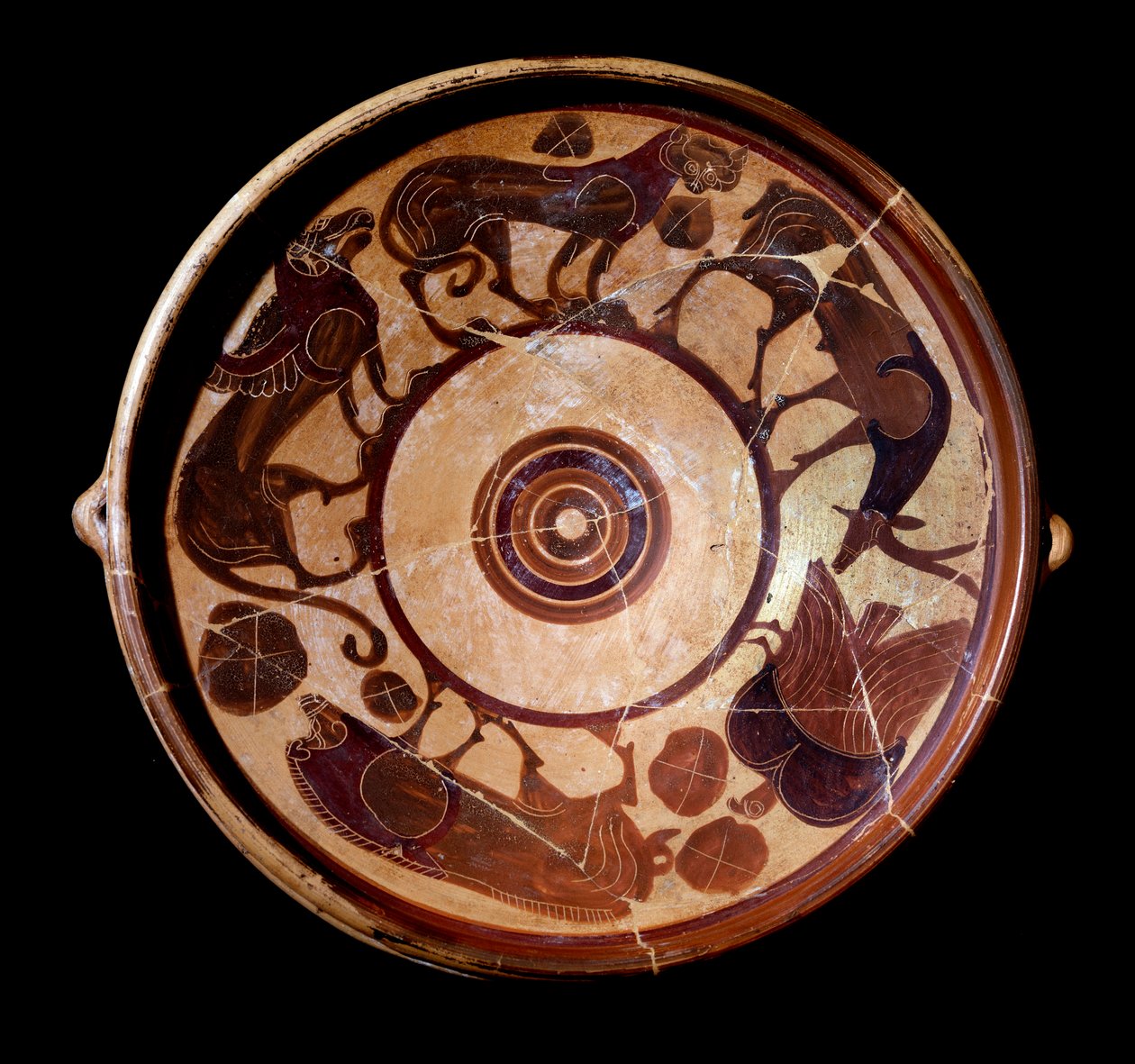 Terracotta plate representing animals, 600-590 BC od Etruscan
