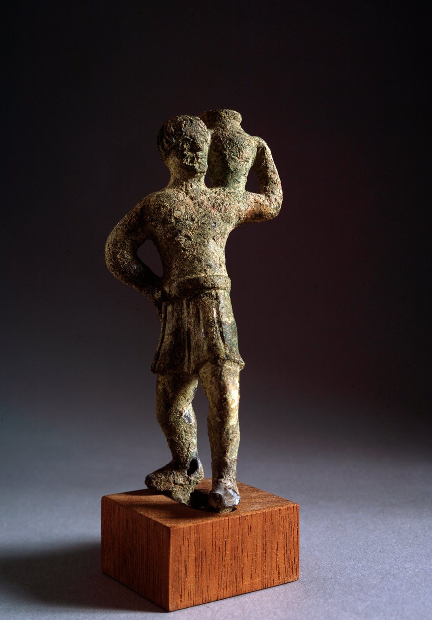 Etruská civilizace: nabízející - Bronzová socha, 3. - 2. století př. n. l. Rozměr 12,3 cm Z Brolio, Itálie (Etruské umění, obětující muž, bronzová socha, z Brolio, Itálie, 3.-2. století př. n. l., Rozměr 12,3 cm) Volterra Museo Guarnacci od Etruscan Etruscan