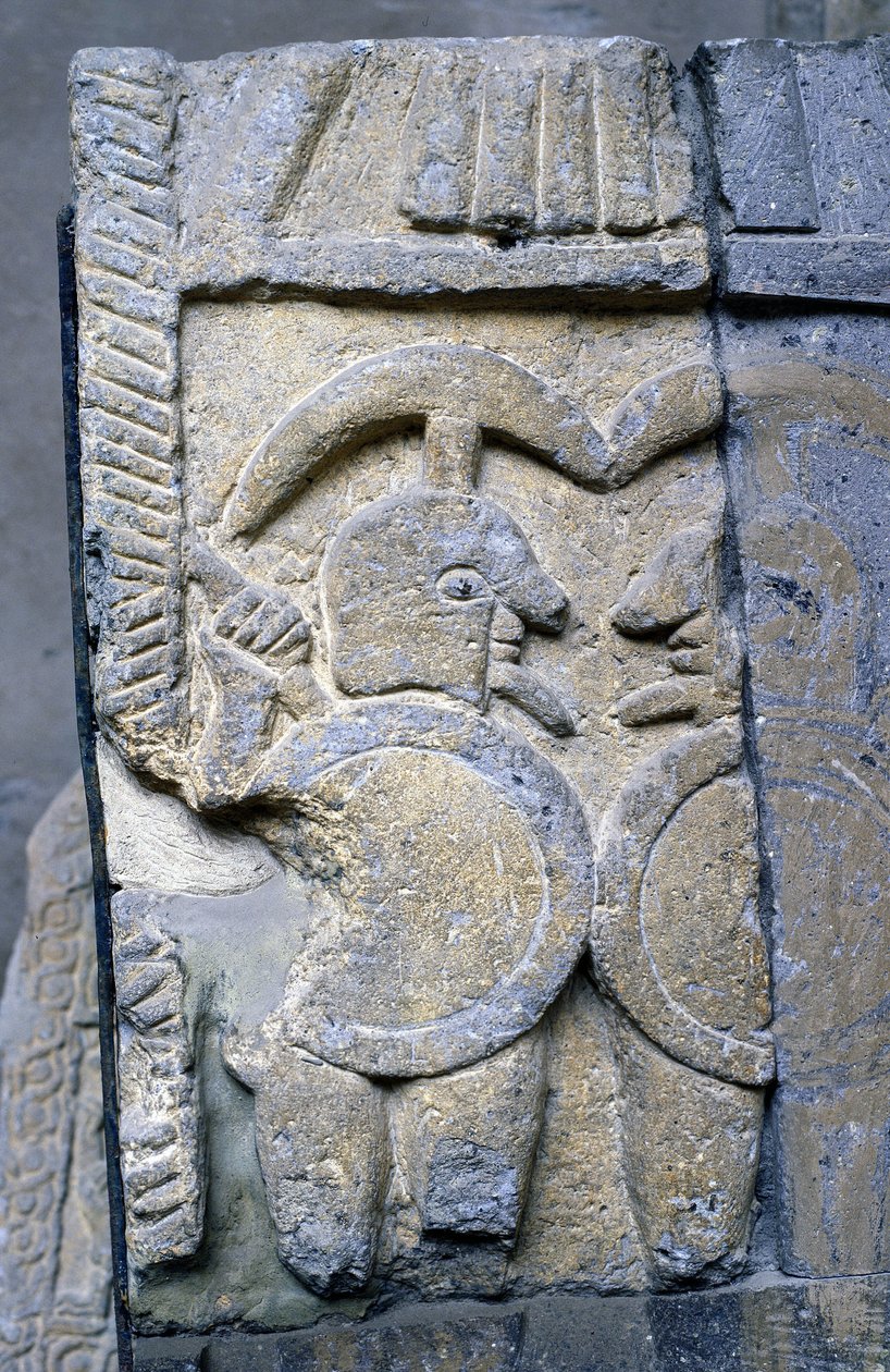 Etruský bojovník na sarkofágu z Národního muzea v Tarquinii. od Etruscan Etruscan