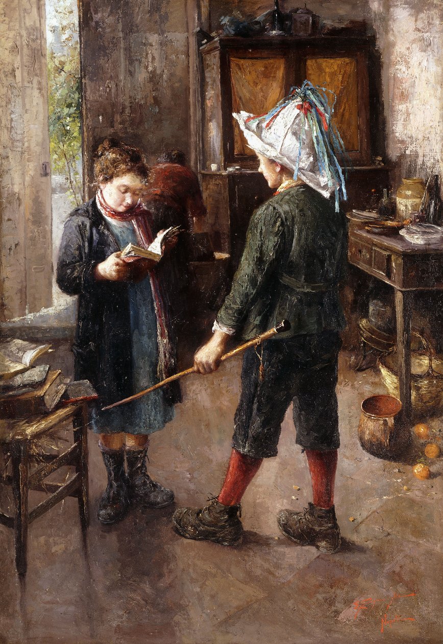 Lekce (olej na plátně) od Ettore Scognamiglio