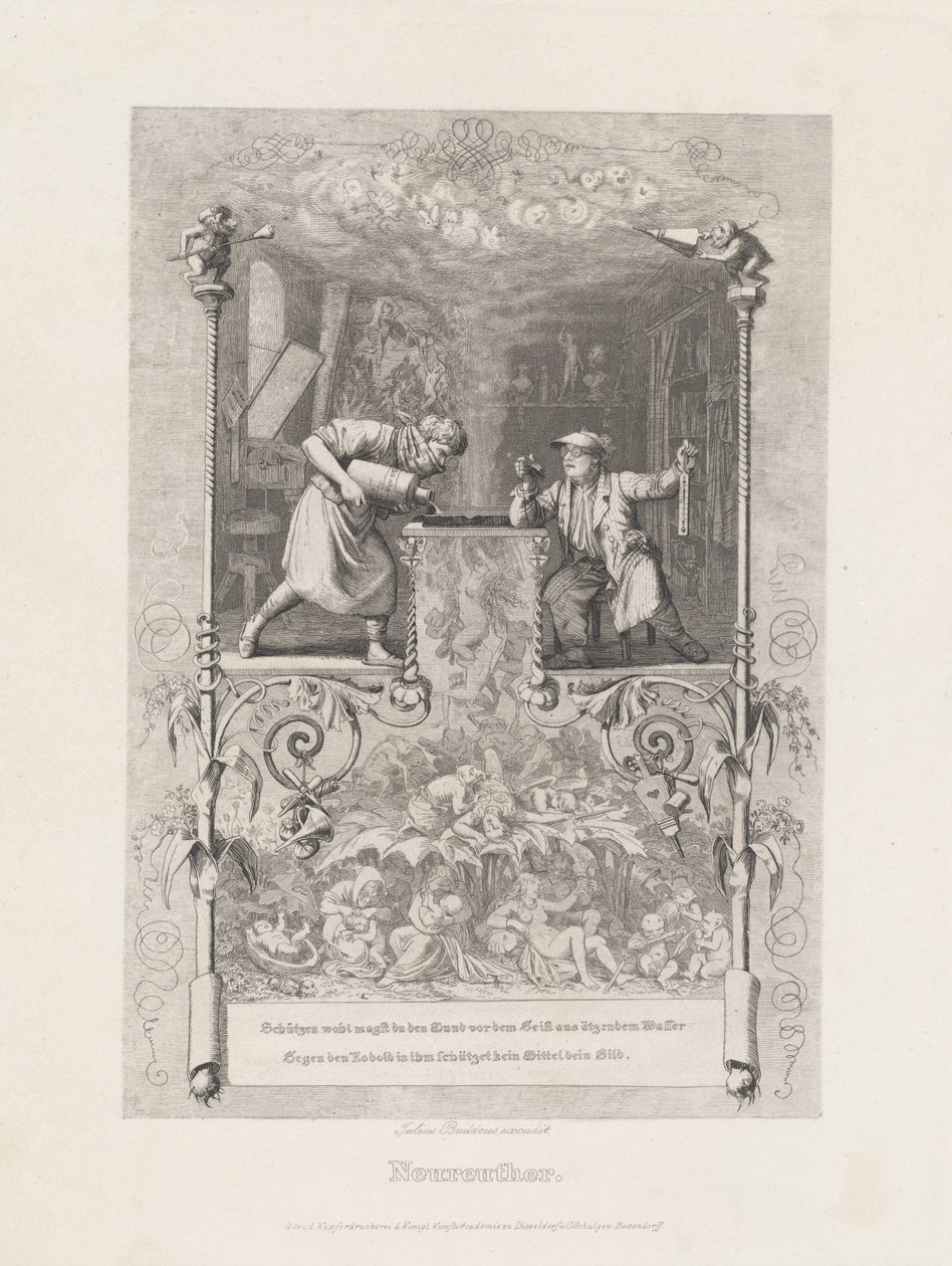 Neureuther (Autoportrét v Etching studiu) od Eugen Napoleon Neureuther