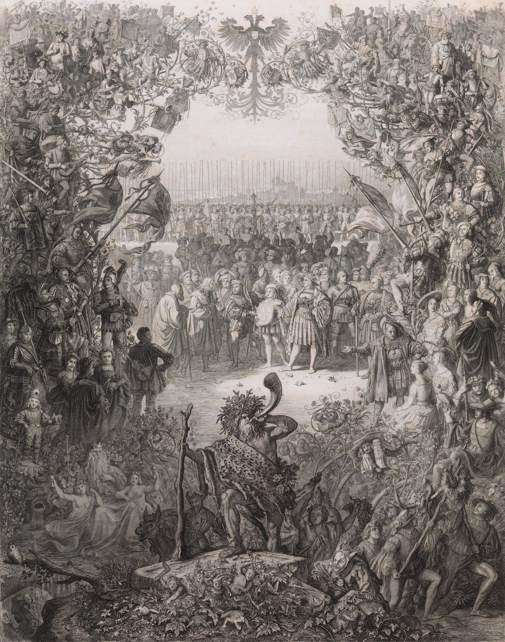 Členové spolku Albrechta Durera pro volební rok 1843-1844 Der Albrecht Du..., 1843. od Eugen Napoleon Neureuther