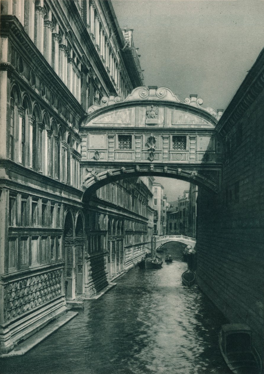 Most vzdechů, Benátky, Itálie, 1927 od Eugen Poppel