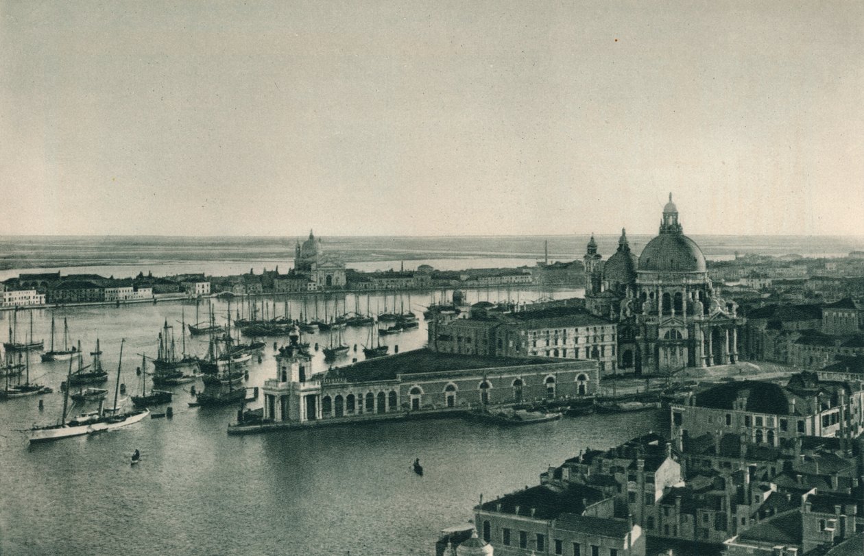 Canal Grande a kostel Santa Maria della Salute, Benátky, Itálie, 1927 od Eugen Poppel