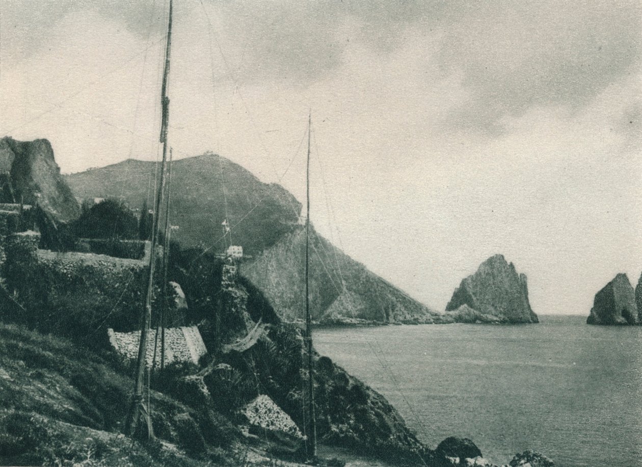 Marina Piccola se sítěmi na lov ptáků, Capri, Itálie, 1927 od Eugen Poppel