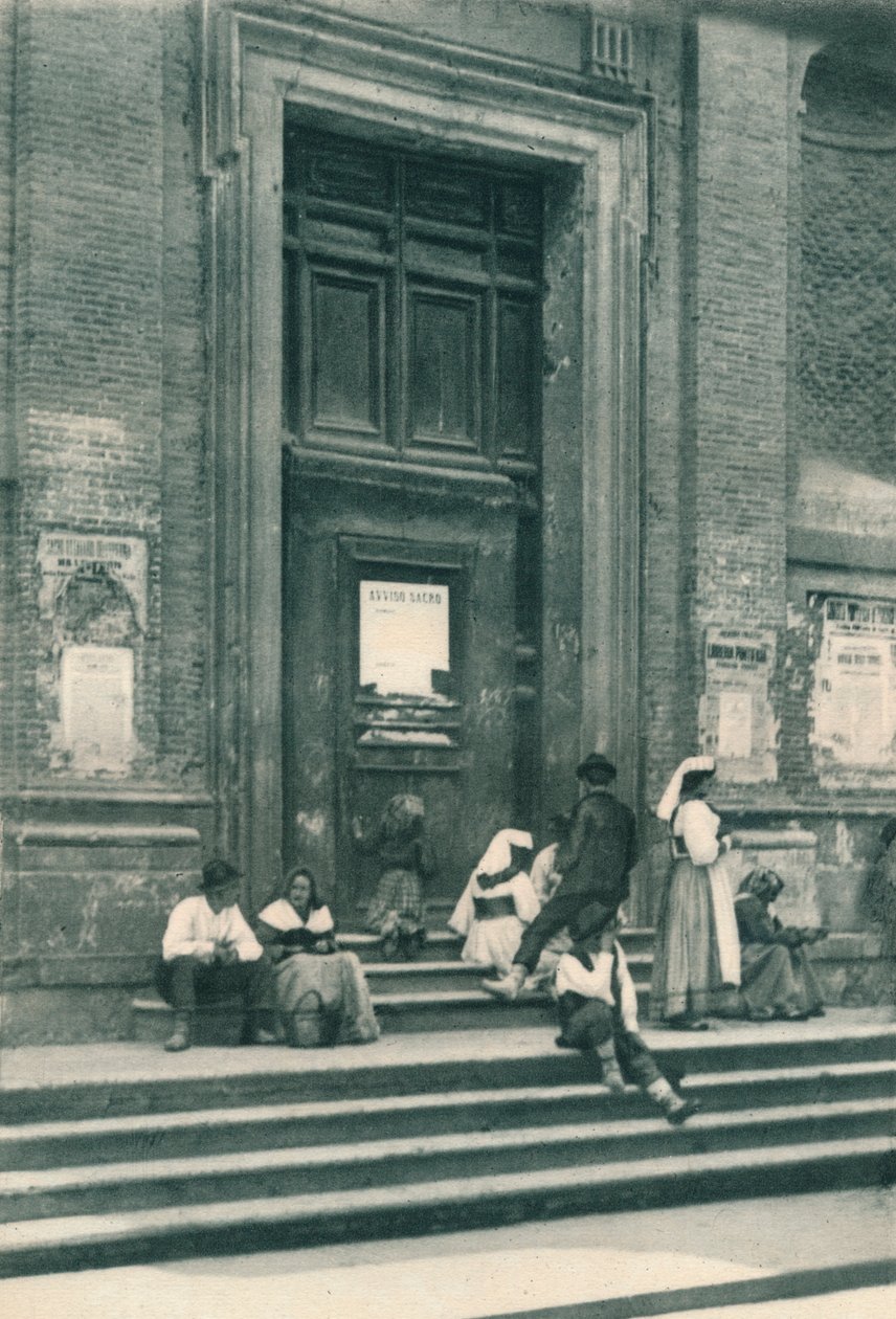 Místo setkání uměleckých modelů před kostelem na Via Babuino, Řím, Itálie, 1927 od Eugen Poppel